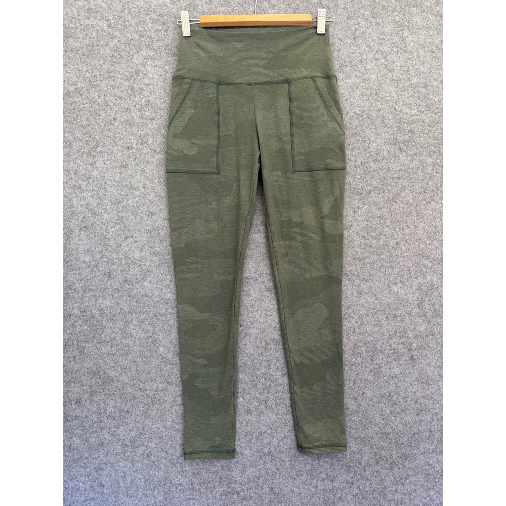 Aerie Chill Play Move Camo Leggings Green High Waisted Pocket Ribbed Medium